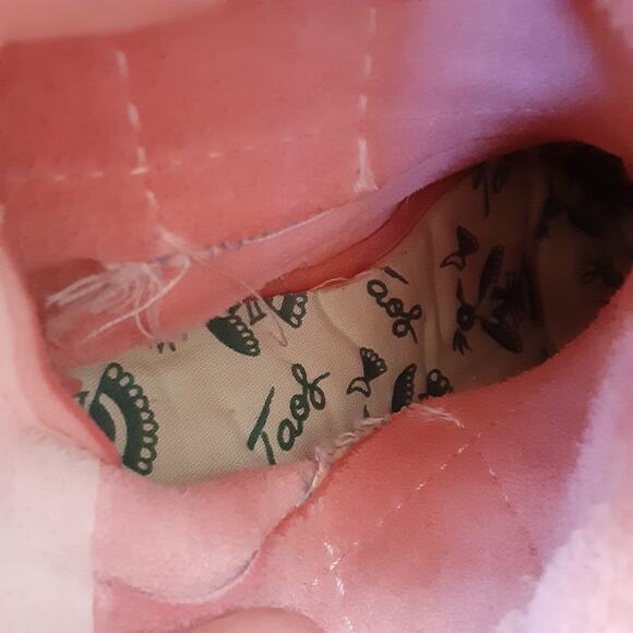 Taos Vintage Baby Moccasins Native American Booties Toddler 2/3 Leather Pink - Picture 7 of 11